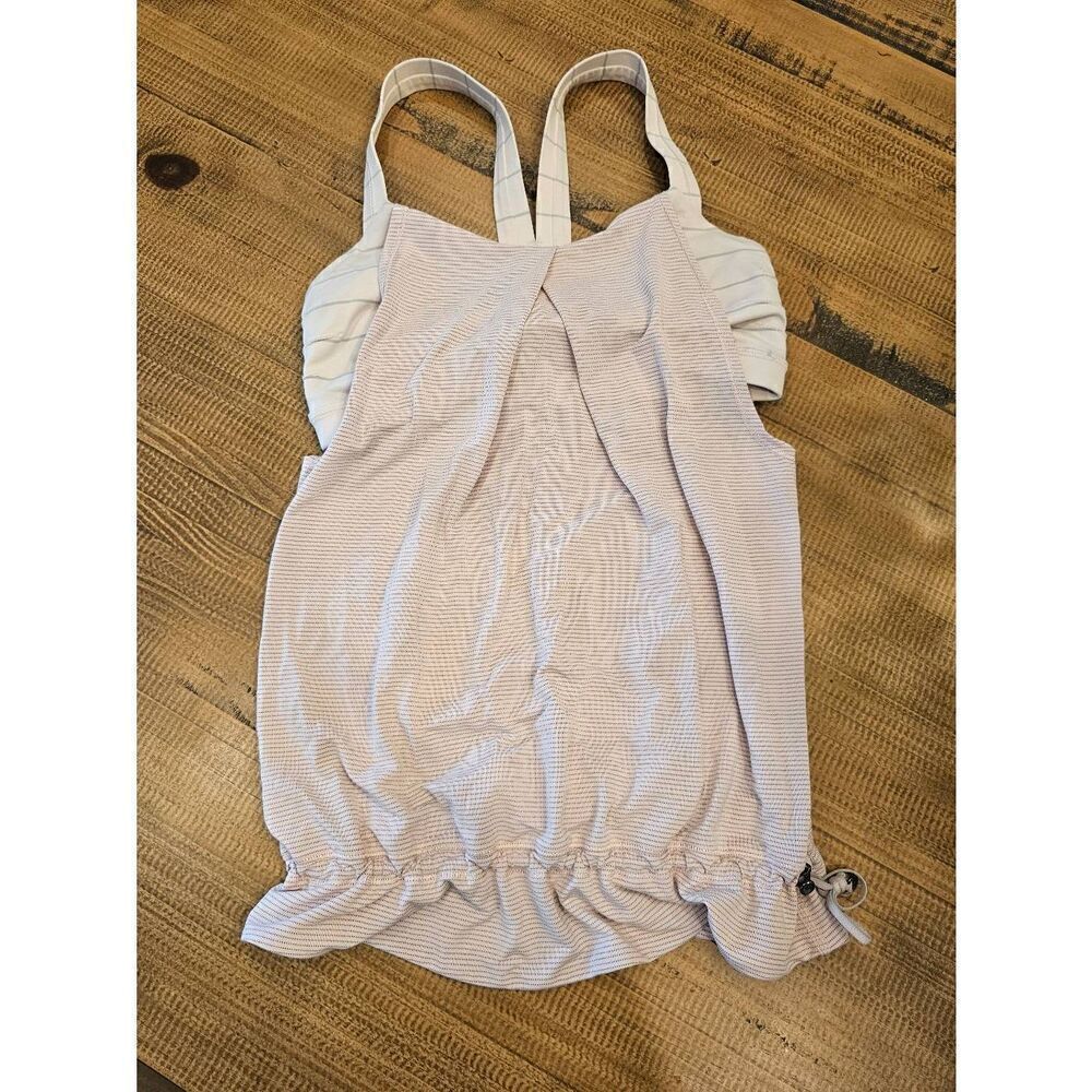 Lululemon built in bra tank with cinch waist   6 Strawberry Milk